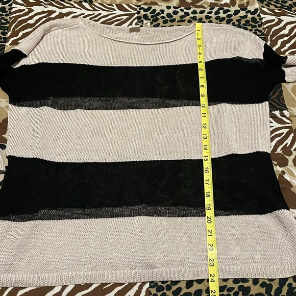 The Fisher Project organic linen tan and black striped sweater - Picture 5 of 10